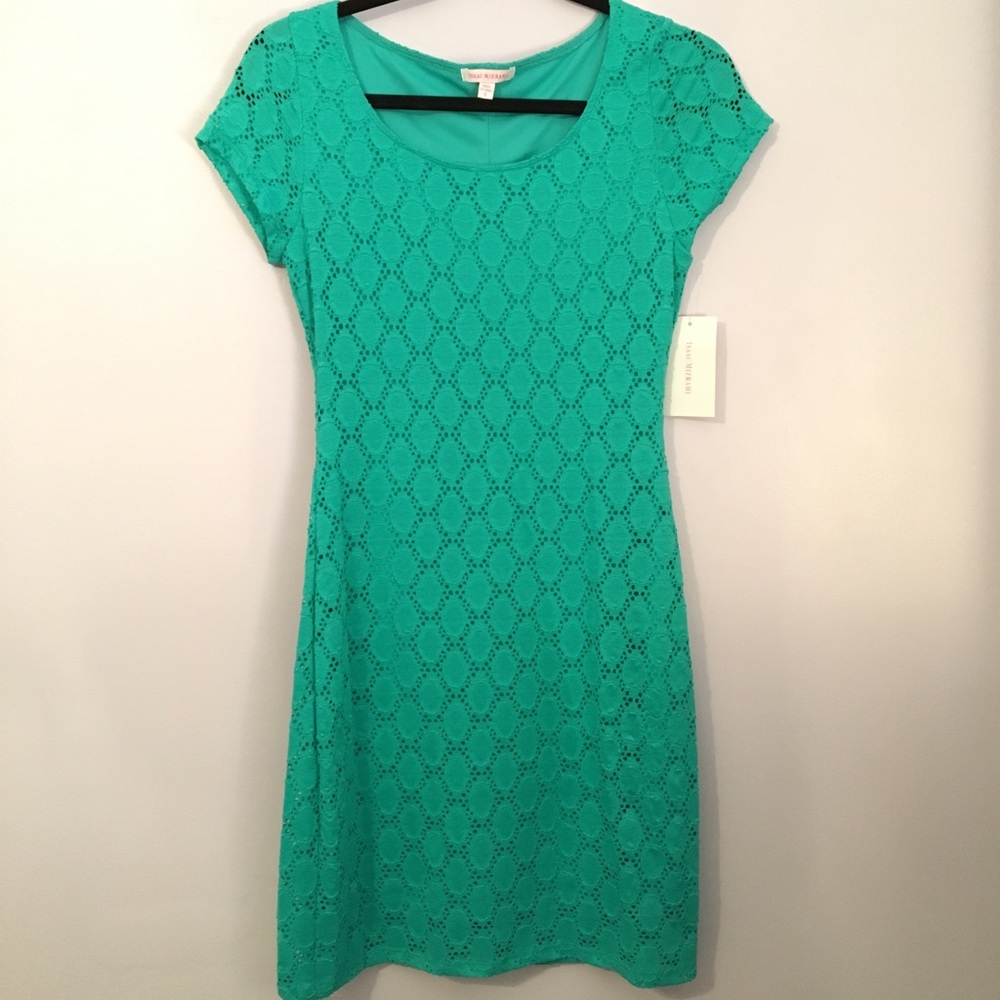 Isaac Mizrahi Green Eyelet Dress